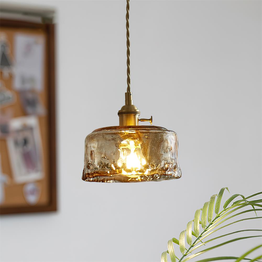 Amberlyn Lampe Pendante Verre Ambre Vintage - Neutralighting