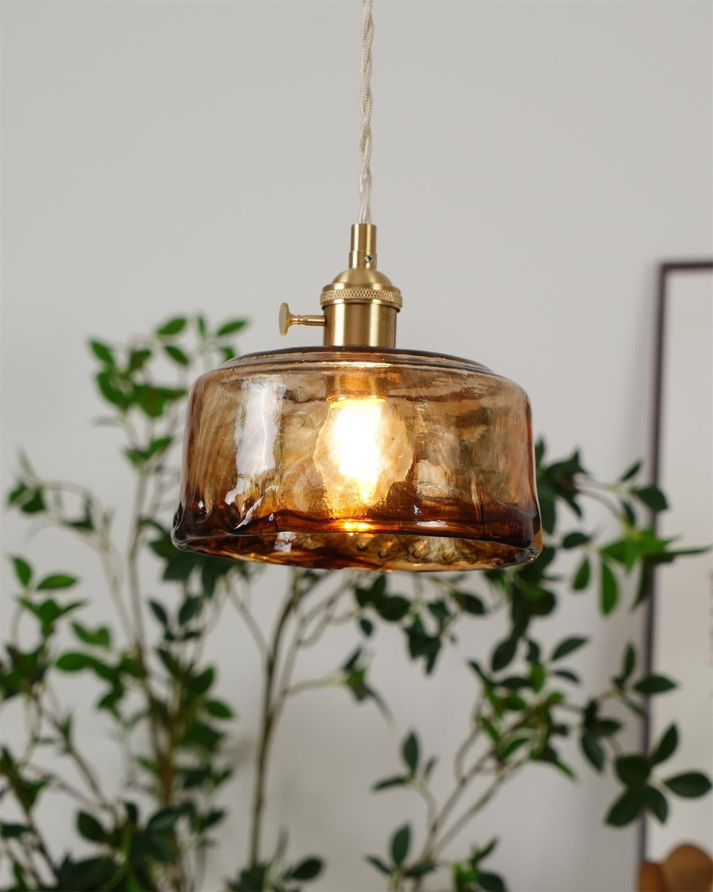 Amberlyn Lampe Pendante Verre Ambre Vintage - Neutralighting