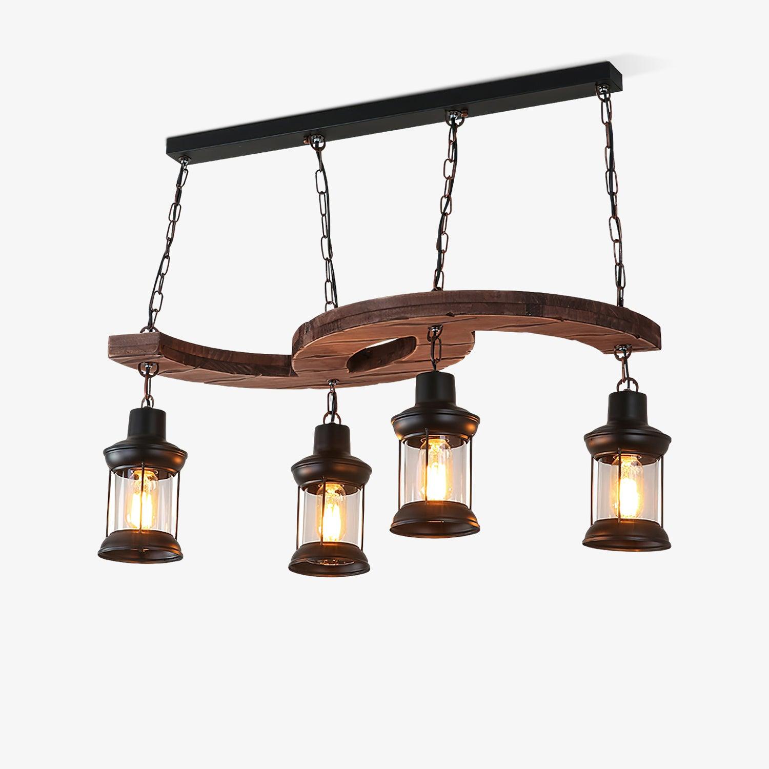 Aurora Chandelier Vintage en Bois d'Avoine - Neutralighting