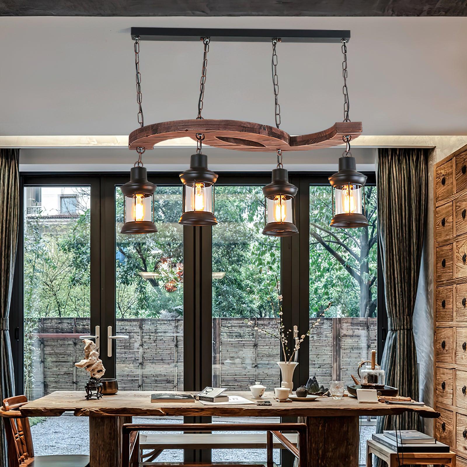 Aurora Chandelier Vintage en Bois d'Avoine - Neutralighting