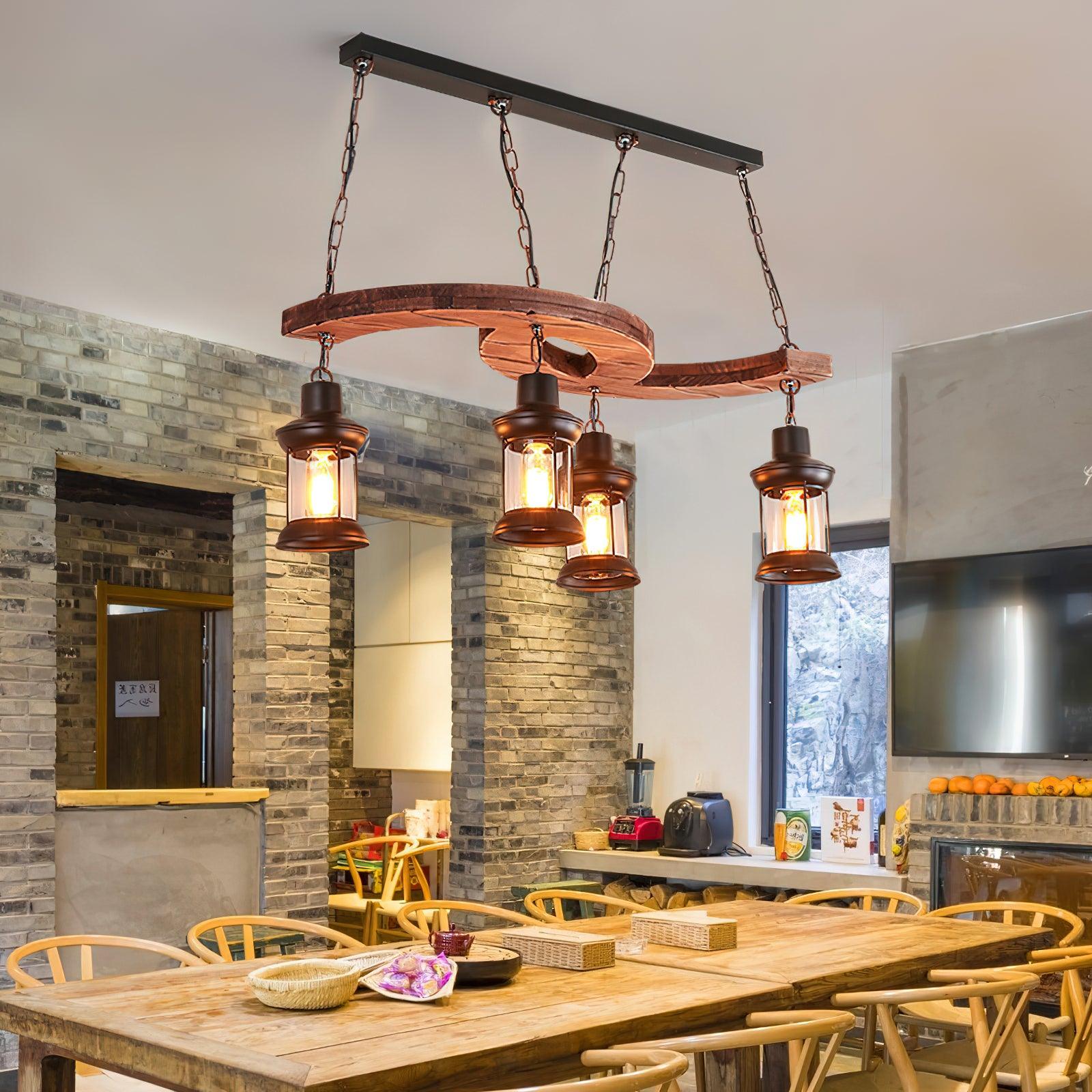 Aurora Chandelier Vintage en Bois d'Avoine - Neutralighting