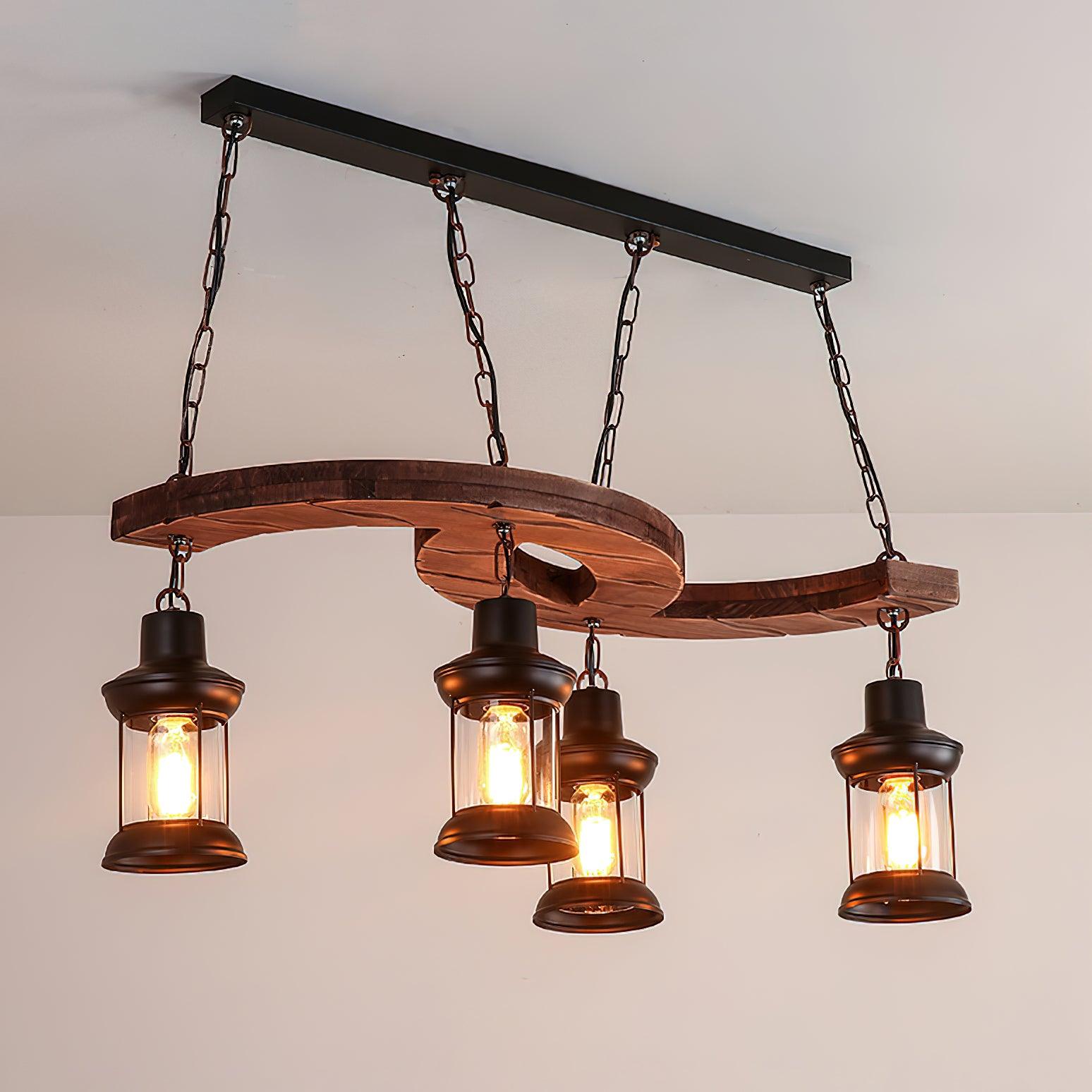 Aurora Chandelier Vintage en Bois d'Avoine - Neutralighting