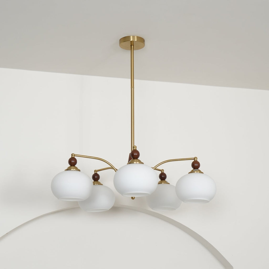 Lustra Suspension Rétro en Verre Jaune et Laiton - Neutralighting