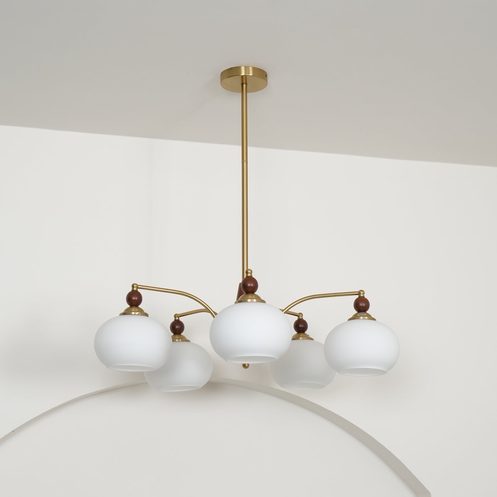 Lustra Suspension Rétro en Verre Jaune et Laiton - Neutralighting