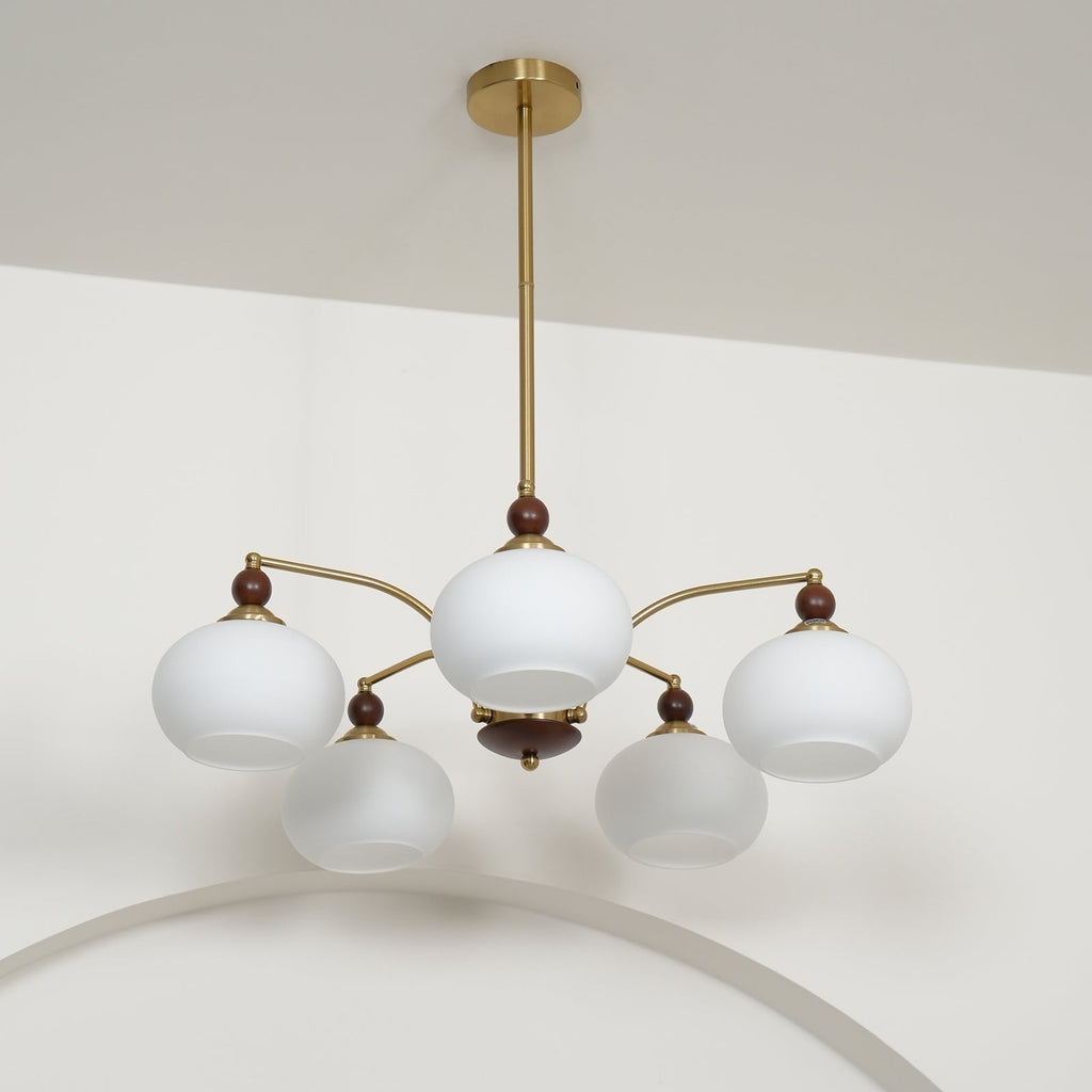 Lustra Suspension Rétro en Verre Jaune et Laiton - Neutralighting