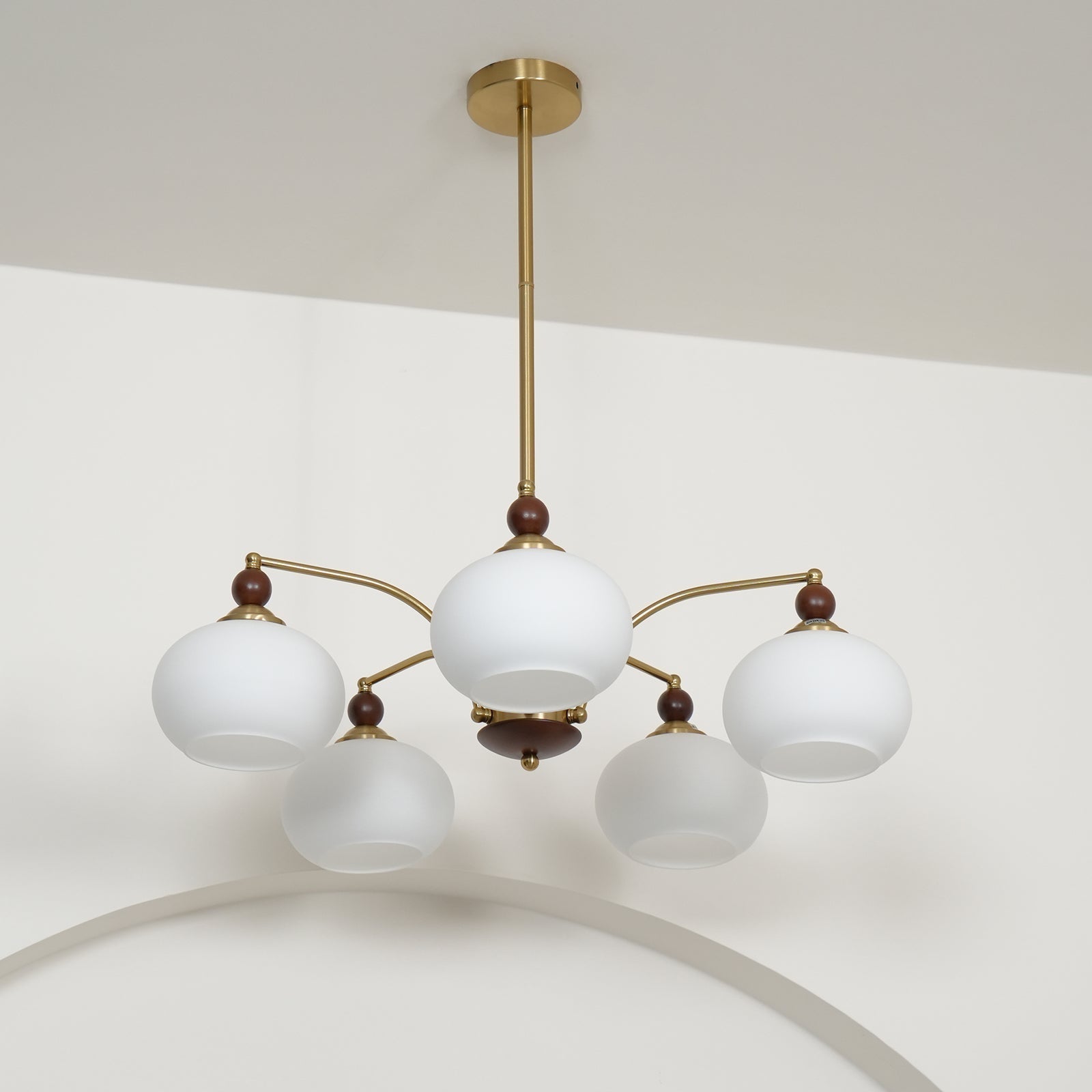 Lustra Suspension Rétro en Verre Jaune et Laiton - Neutralighting
