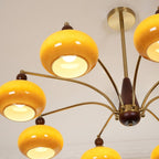Lustra Suspension Rétro en Verre Jaune et Laiton - Neutralighting