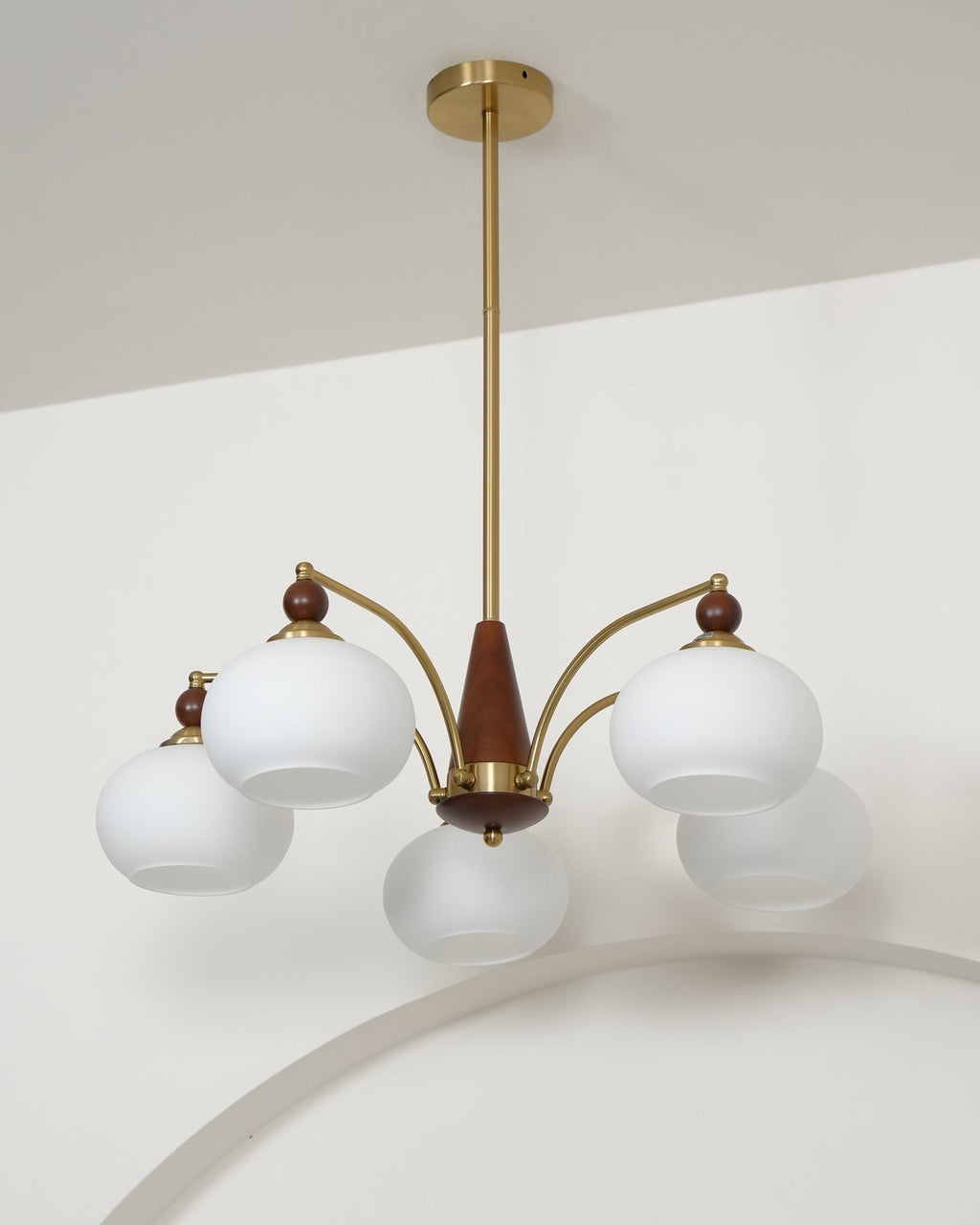 Lustra Suspension Rétro en Verre Jaune et Laiton - Neutralighting