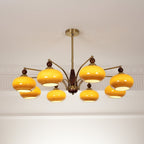 Lustra Suspension Rétro en Verre Jaune et Laiton - Neutralighting