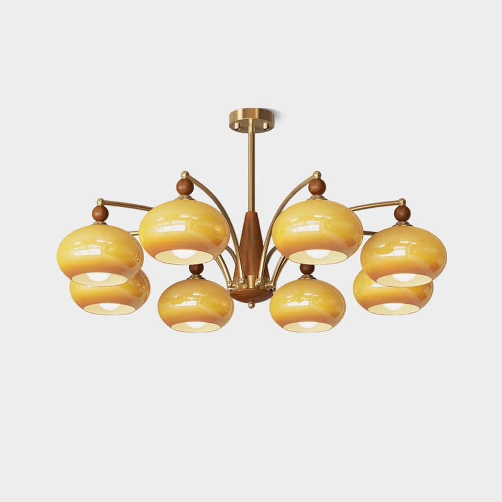 Lustra Suspension Rétro en Verre Jaune et Laiton - Neutralighting