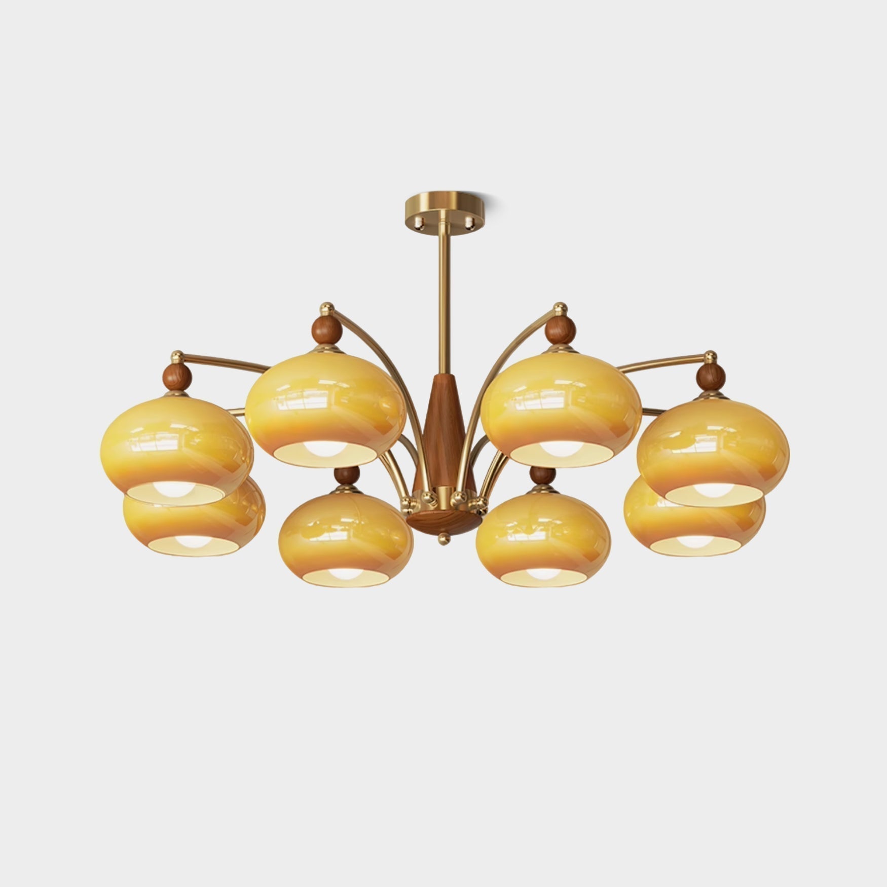 Lustra Suspension Rétro en Verre Jaune et Laiton - Neutralighting