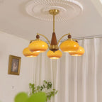 Lustra Suspension Rétro en Verre Jaune et Laiton - Neutralighting