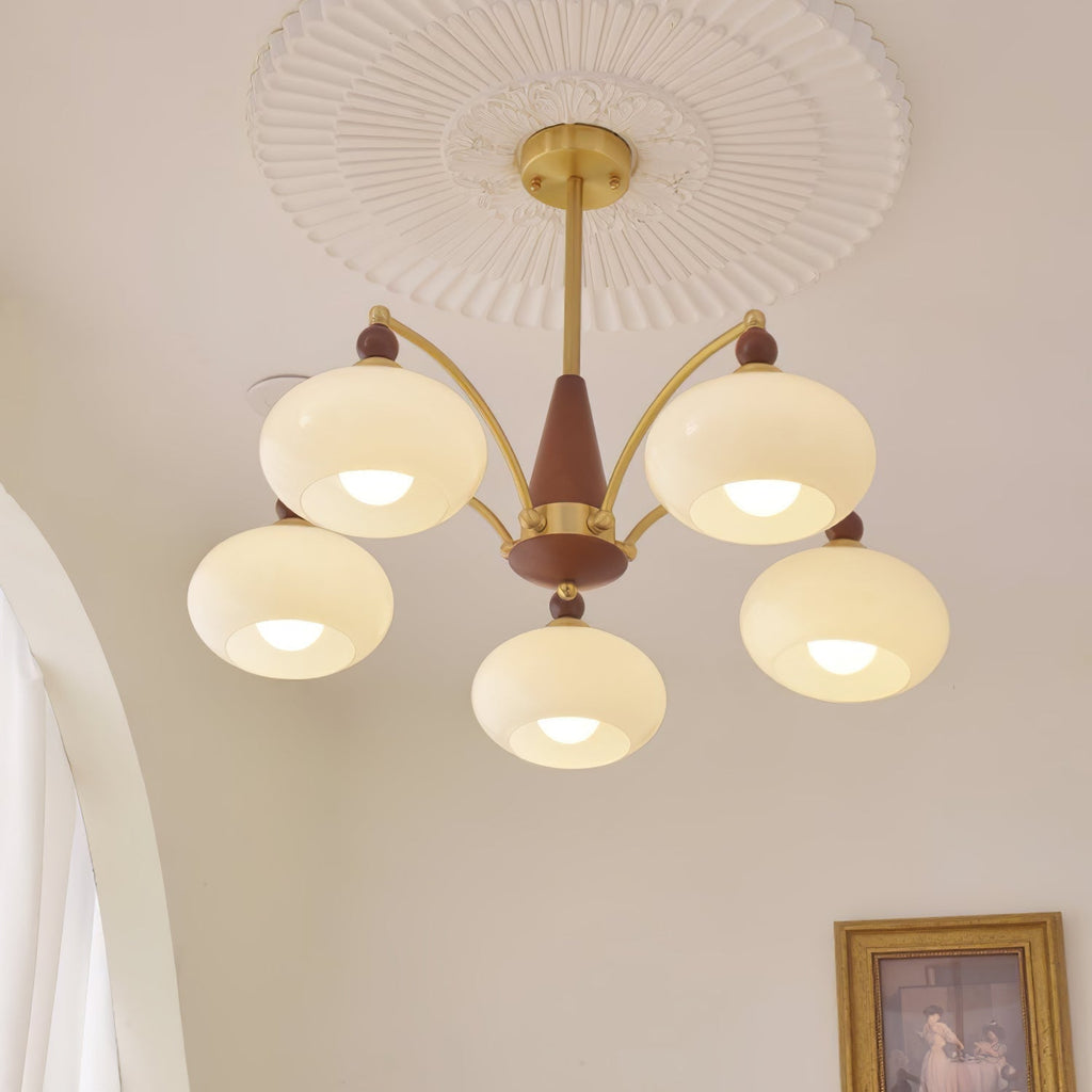 Lustra Suspension Rétro en Verre Jaune et Laiton - Neutralighting