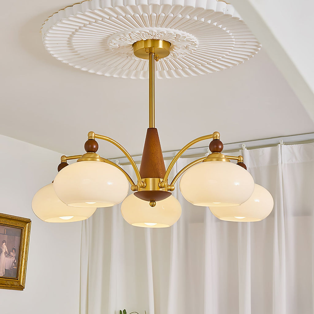 Lustra Suspension Rétro en Verre Jaune et Laiton - Neutralighting