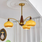 Lustra Suspension Rétro en Verre Jaune et Laiton - Neutralighting
