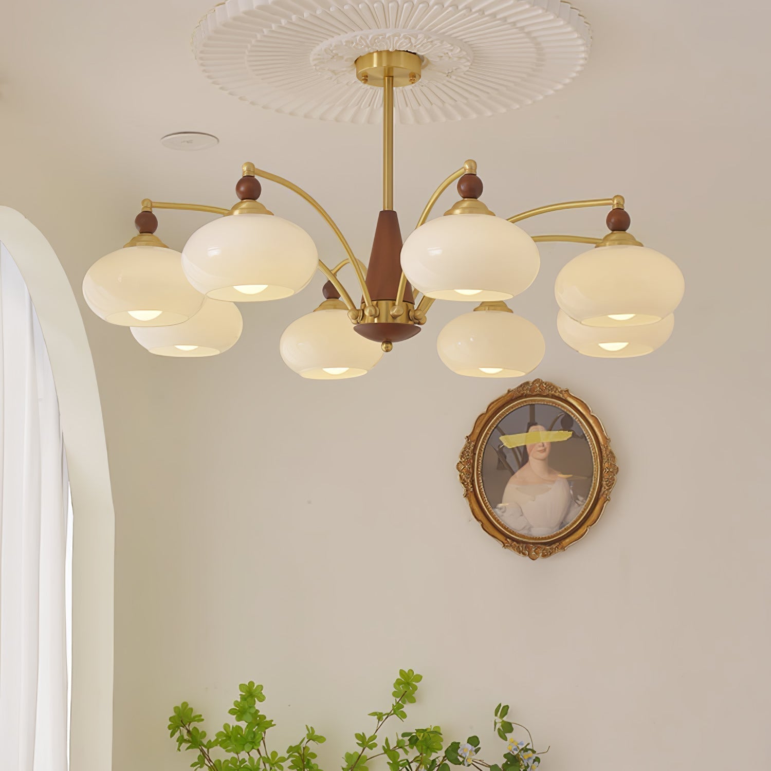 Lustra Suspension Rétro en Verre Jaune et Laiton - Neutralighting