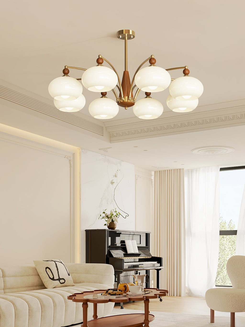 Lustra Suspension Rétro en Verre Jaune et Laiton - Neutralighting