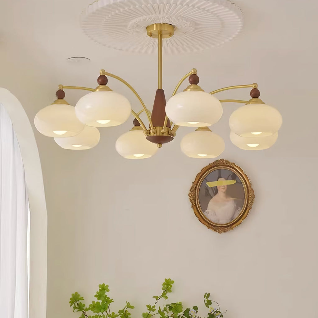 Lustra Suspension Rétro en Verre Jaune et Laiton - Neutralighting