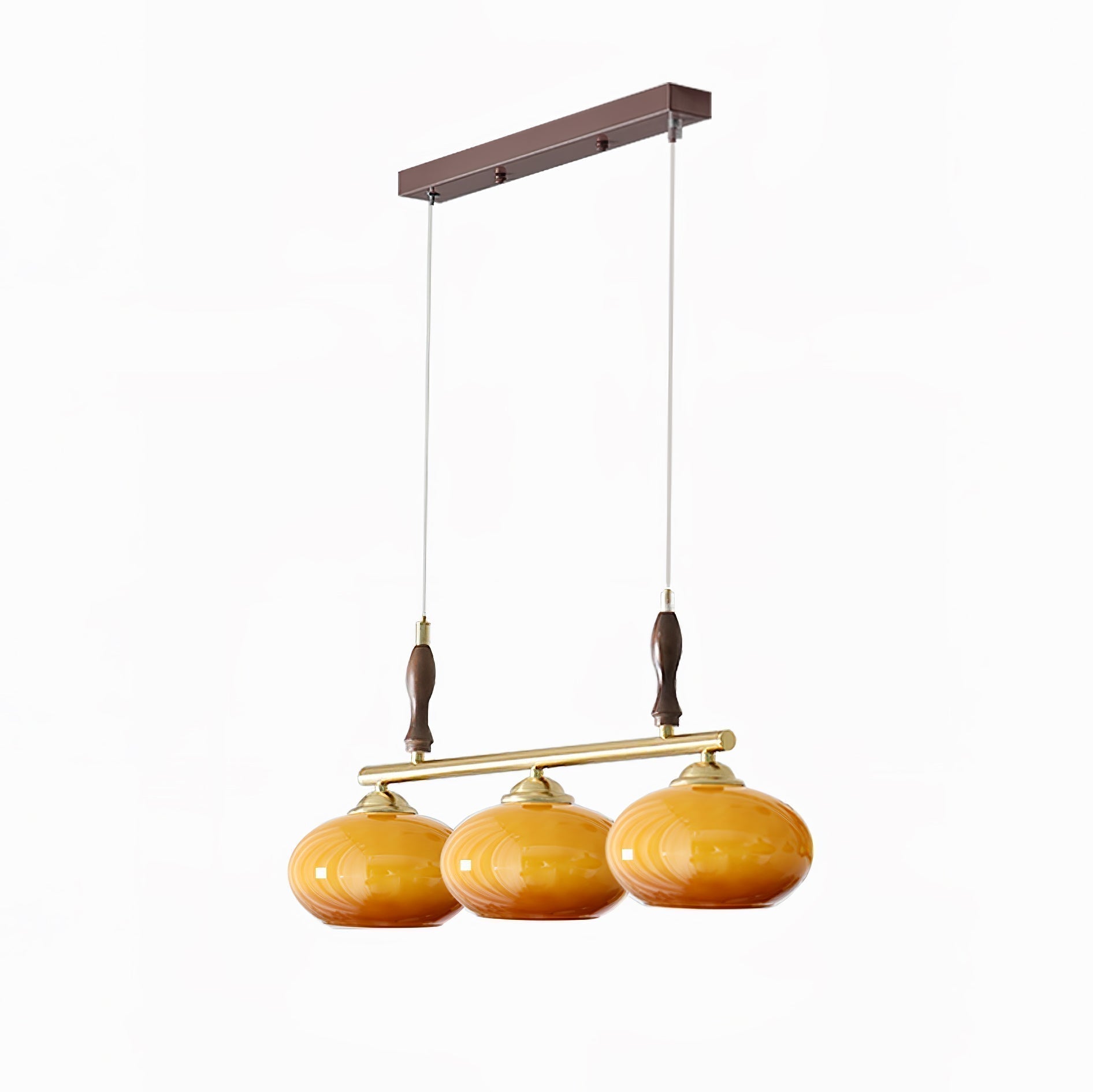 Lustra Suspension Rétro en Verre Jaune et Laiton - Neutralighting