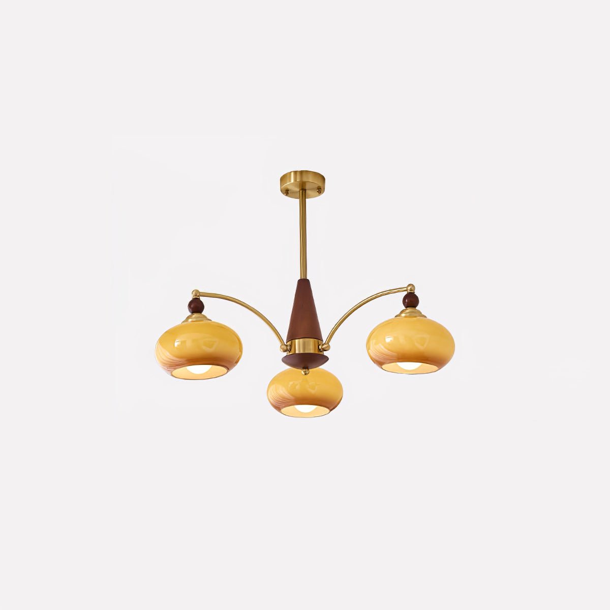 Lustra Suspension Rétro en Verre Jaune et Laiton - Neutralighting