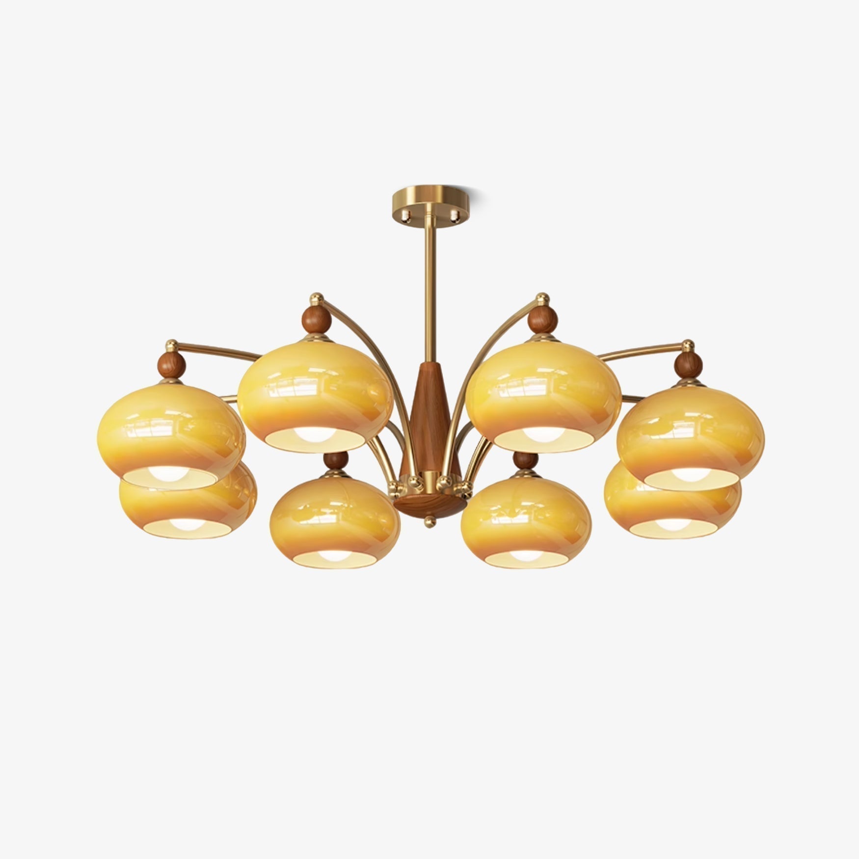 Lustra Suspension Rétro en Verre Jaune et Laiton - Neutralighting