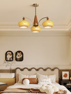 Lustra Suspension Rétro en Verre Jaune et Laiton - Neutralighting