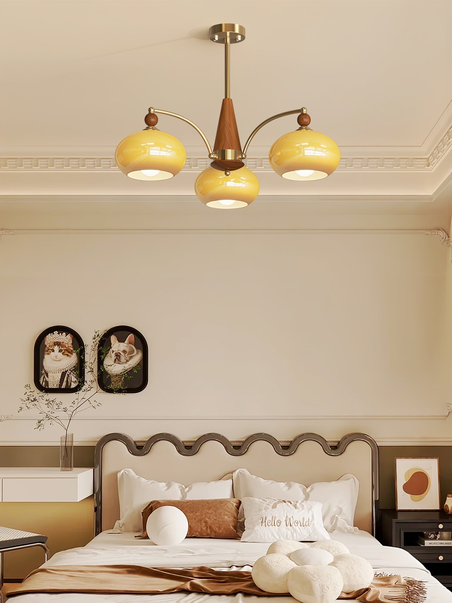 Lustra Suspension Rétro en Verre Jaune et Laiton - Neutralighting