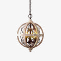 Lustra Chandelier Globe Rétro avec Bois Vieilli - Neutralighting