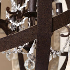 Lustra Chandelier Globe Rétro avec Bois Vieilli - Neutralighting