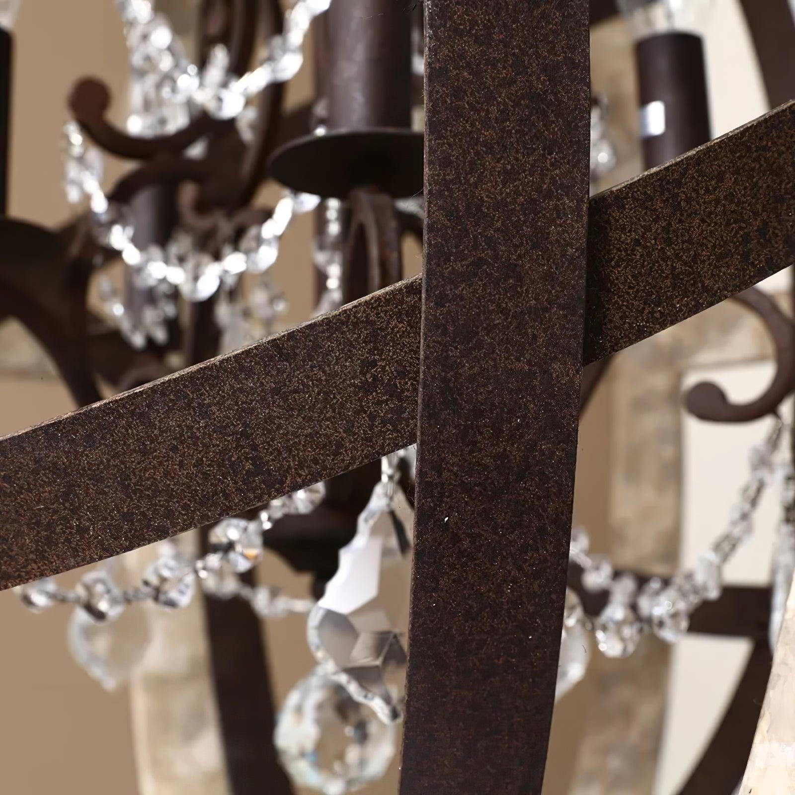 Lustra Chandelier Globe Rétro avec Bois Vieilli - Neutralighting