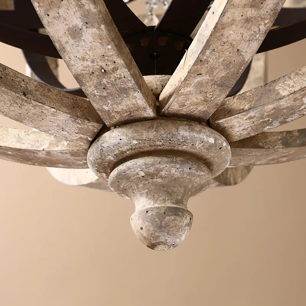 Lustra Chandelier Globe Rétro avec Bois Vieilli - Neutralighting