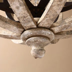 Lustra Chandelier Globe Rétro avec Bois Vieilli - Neutralighting