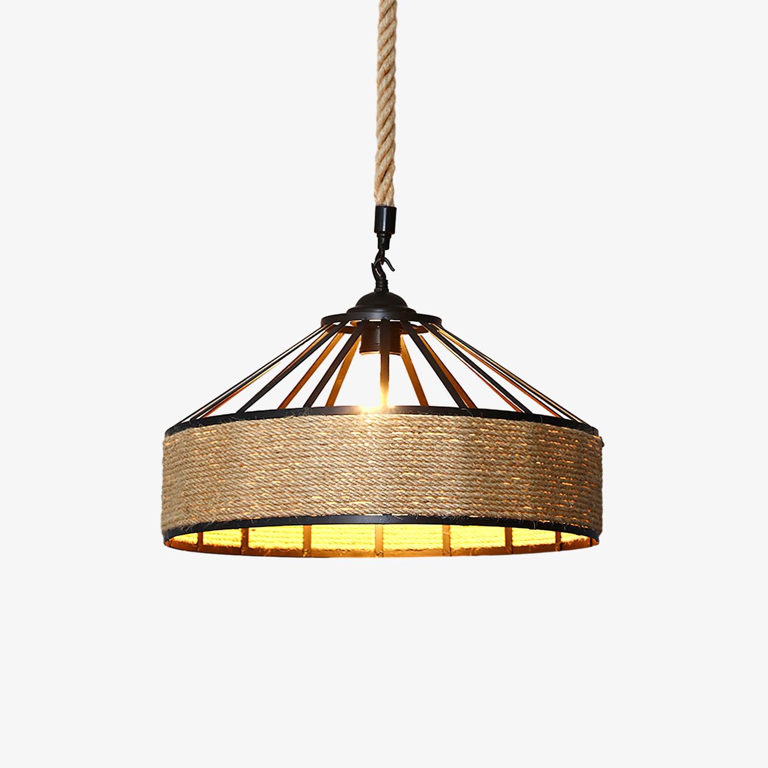 Alshaan Lampe Suspension Exquise en Corde de Chanvre Rétro - Neutralighting