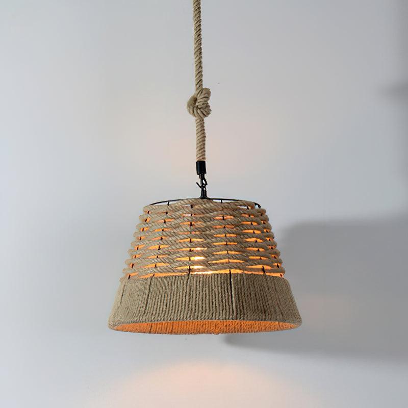 Alshaan Lampe Suspension Exquise en Corde de Chanvre Rétro - Neutralighting