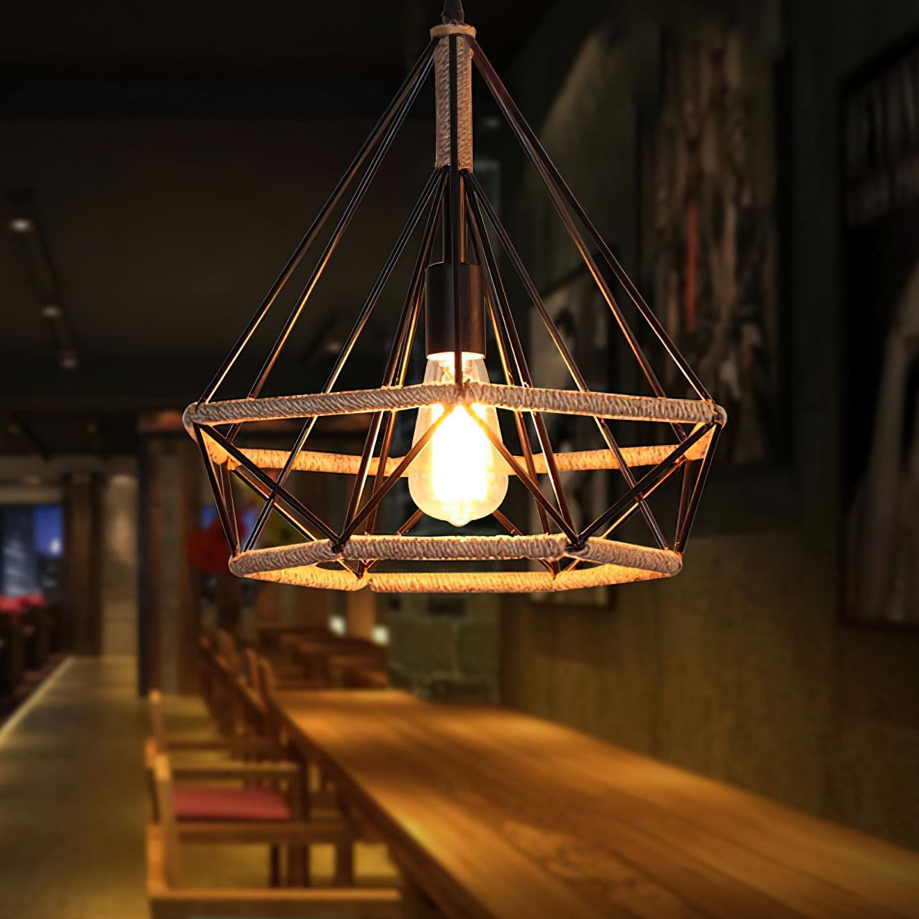 Evliran Lampe Pendante Moderne en Corde de Chanvre Rétro - Neutralighting