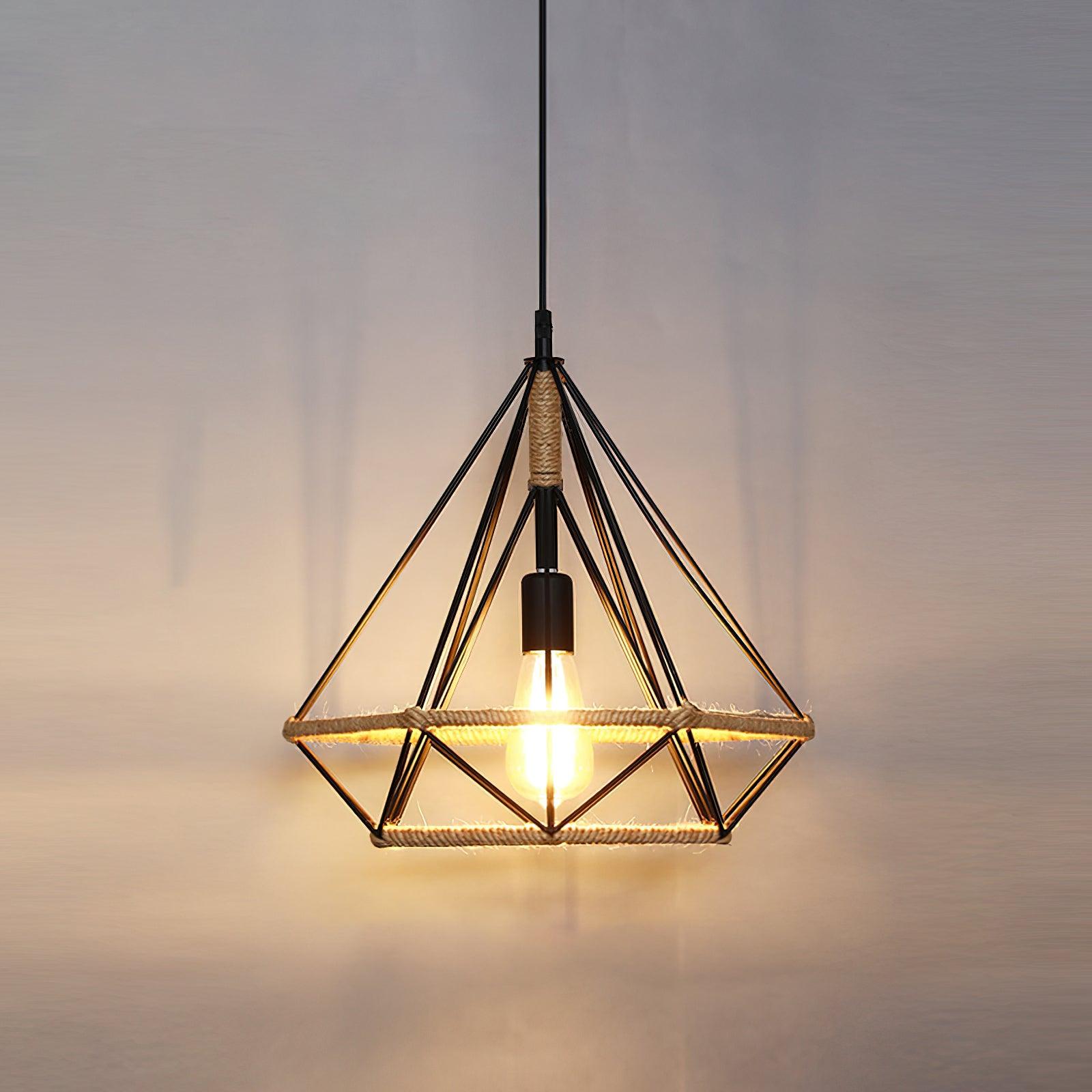 Evliran Lampe Pendante Moderne en Corde de Chanvre Rétro - Neutralighting