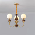Lustra Lustre Laiton Bras Courbés Noyer Vintage Élégant - Neutralighting