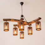 Lustra Chandelier Rétro en Bois Massif Industriel - Neutralighting