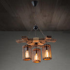 Lustra Chandelier Rétro en Bois Massif Industriel - Neutralighting