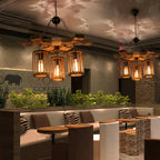 Lustra Chandelier Rétro en Bois Massif Industriel - Neutralighting