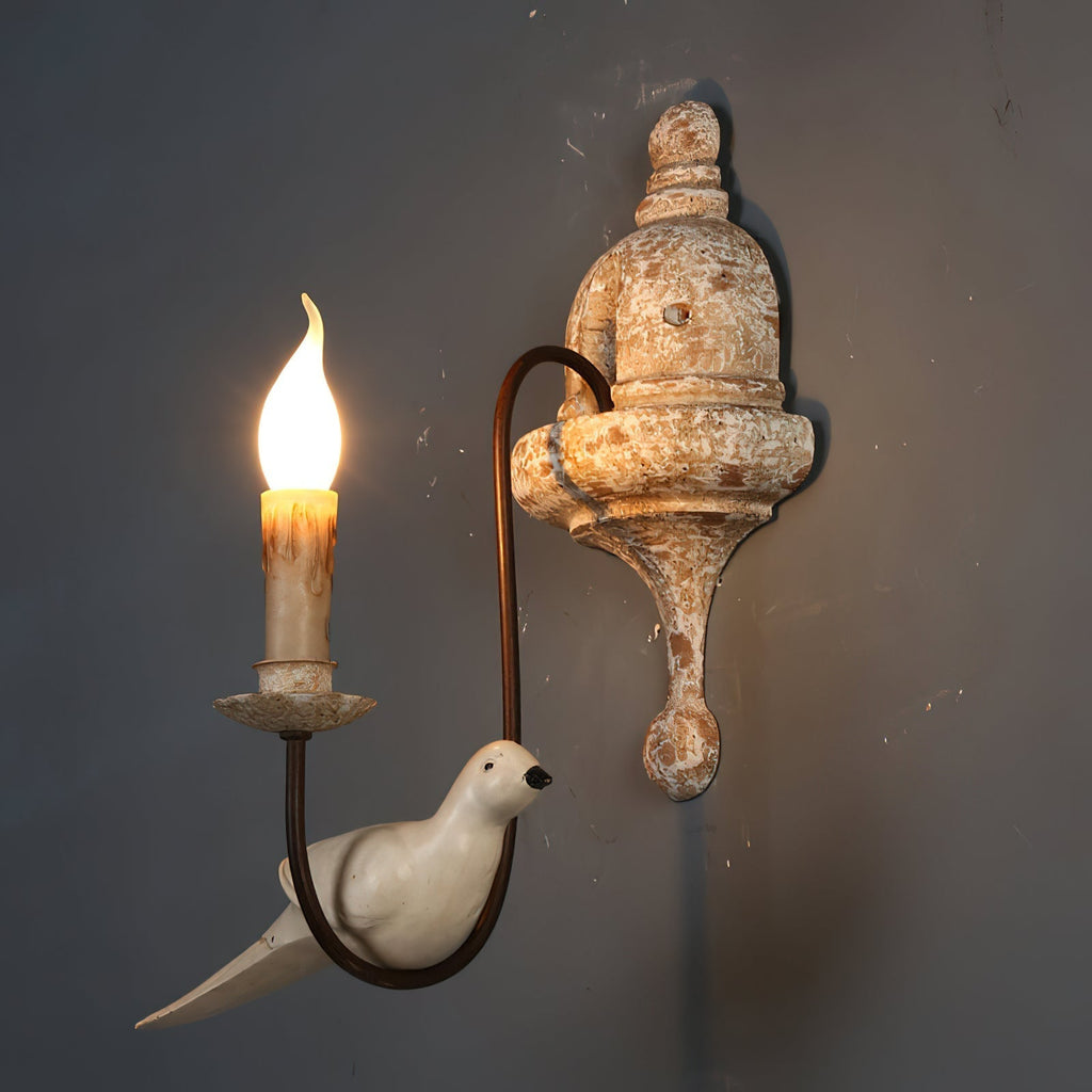 Syraean Applique Murale Métal Bois Rétro Vintage Oiseau - Neutralighting