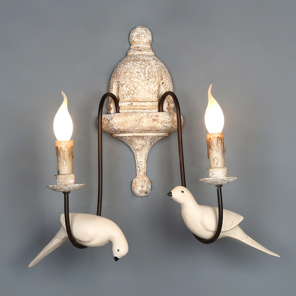 Syraean Applique Murale Métal Bois Rétro Vintage Oiseau - Neutralighting