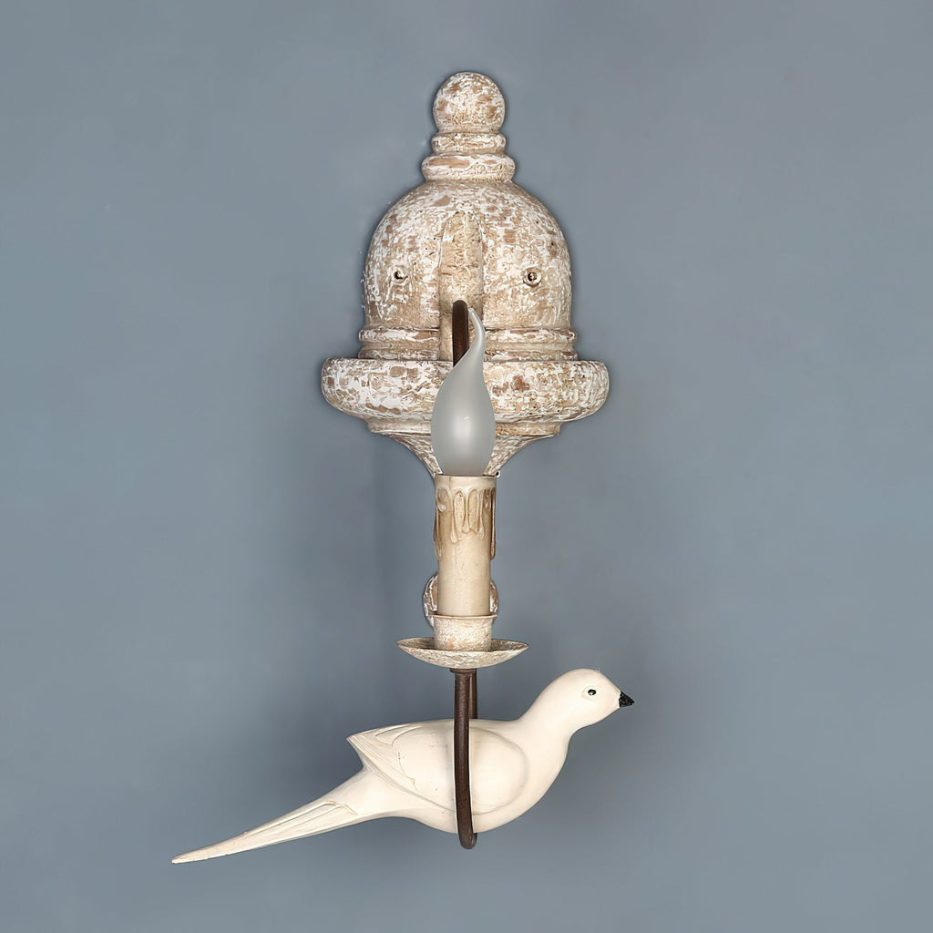 Syraean Applique Murale Métal Bois Rétro Vintage Oiseau - Neutralighting