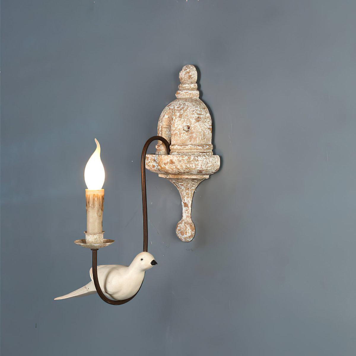 Syraean Applique Murale Métal Bois Rétro Vintage Oiseau - Neutralighting