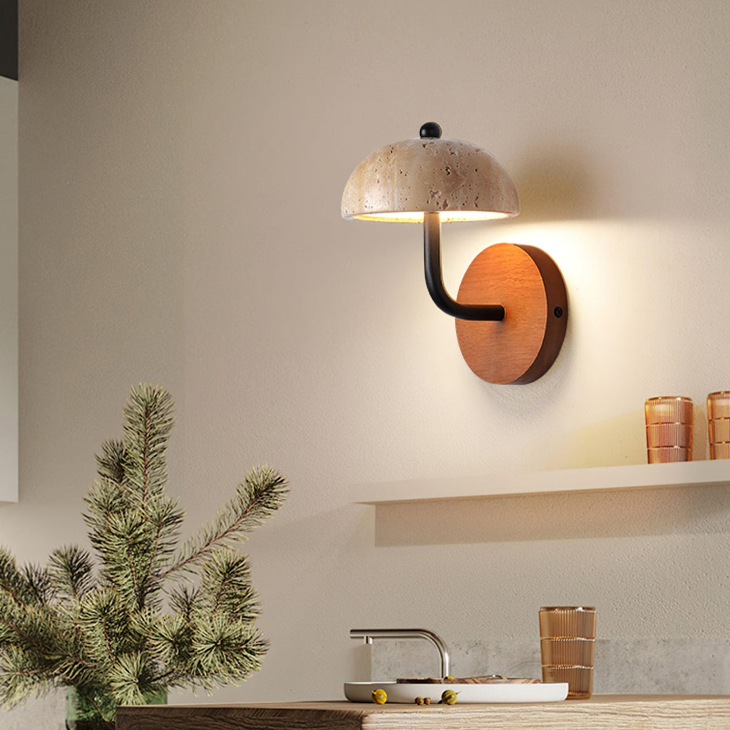 Solaro Applique Murale Travertin Abat-jour Demi-Dôme - Neutralighting