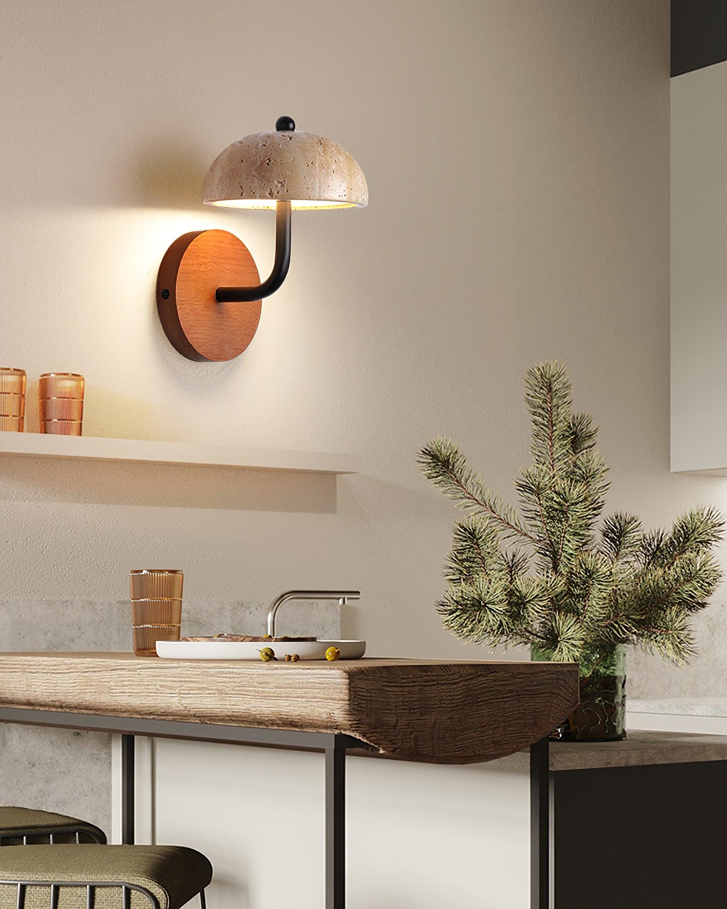 Solaro Applique Murale Travertin Abat-jour Demi-Dôme - Neutralighting