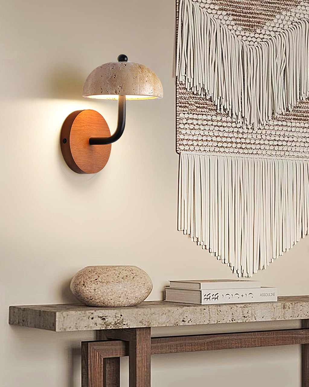 Solaro Applique Murale Travertin Abat-jour Demi-Dôme - Neutralighting