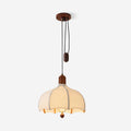 Revi Suspension Lampe Bois Tissu Festonné Réglable - Neutralighting