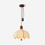 Revi Suspension Lampe Bois Tissu Festonné Réglable - Neutralighting