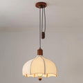 Revi Suspension Lampe Bois Tissu Festonné Réglable - Neutralighting